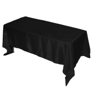 Satin |  72″x120″ Black Seamless Satin Rectangular Tablecloth