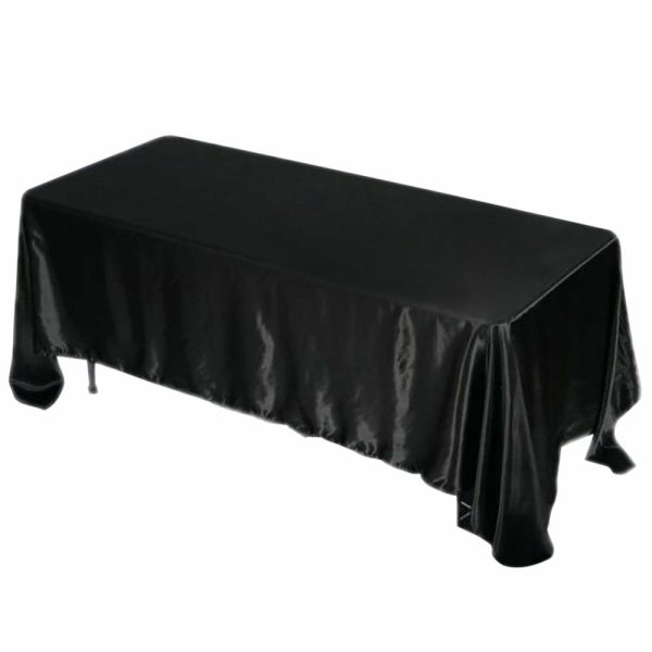 Satin |  72″x120″ Black Seamless Satin Rectangular Tablecloth