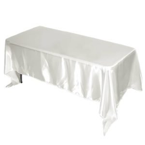 Satin |  72″x120″ Ivory Seamless Satin Rectangular Tablecloth