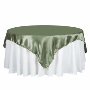 Satin |  72″x72″ Dusty Sage Green Seamless Satin Square Table Overlay