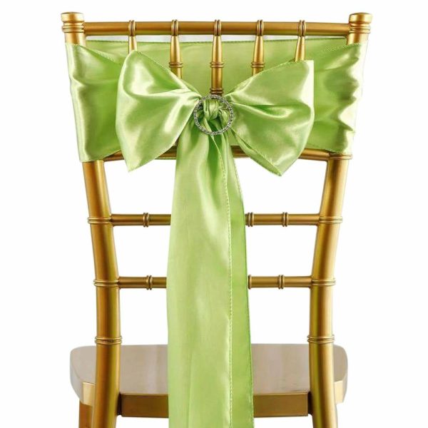 Satin Sashes |  5 Pack 6″x106″ Apple Green Satin Chair Sashes