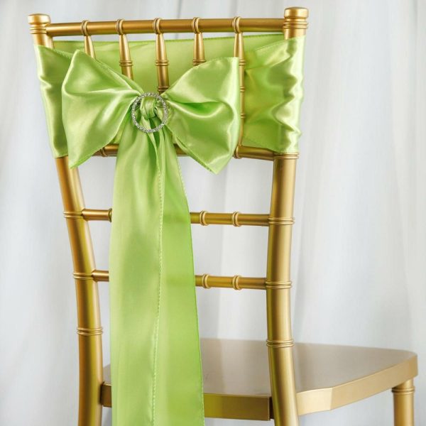 Satin Sashes |  5 Pack 6″x106″ Apple Green Satin Chair Sashes