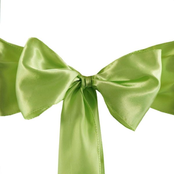 Satin Sashes |  5 Pack 6″x106″ Apple Green Satin Chair Sashes