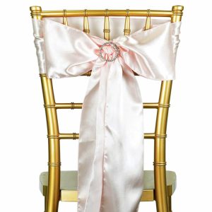 Satin Sashes |  5 Pack 6″x106″ Blush Satin Chair Sashes