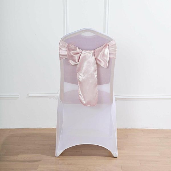 Satin Sashes |  5 Pack 6″x106″ Blush Satin Chair Sashes