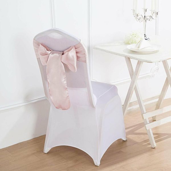 Satin Sashes |  5 Pack 6″x106″ Blush Satin Chair Sashes