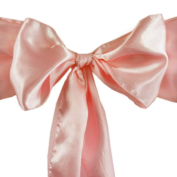 Satin Sashes |  5 Pack 6″x106″ Dusty Rose Satin Chair Sashes