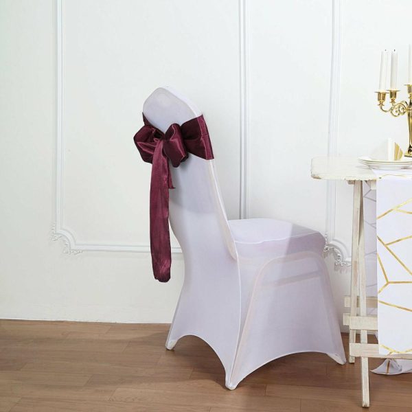 Satin Sashes |  5 Pack 6″x106″ Eggplant Satin Chair Sashes