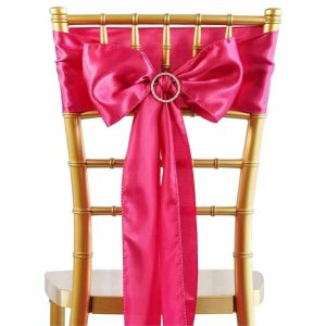 Satin Sashes |  5 Pack 6″x106″ Fuchsia Satin Chair Sashes