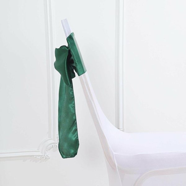 Satin Sashes |  5 Pack 6″x106″ Hunter Emerald Green Satin Chair Sashes