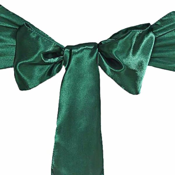 Satin Sashes |  5 Pack 6″x106″ Hunter Emerald Green Satin Chair Sashes