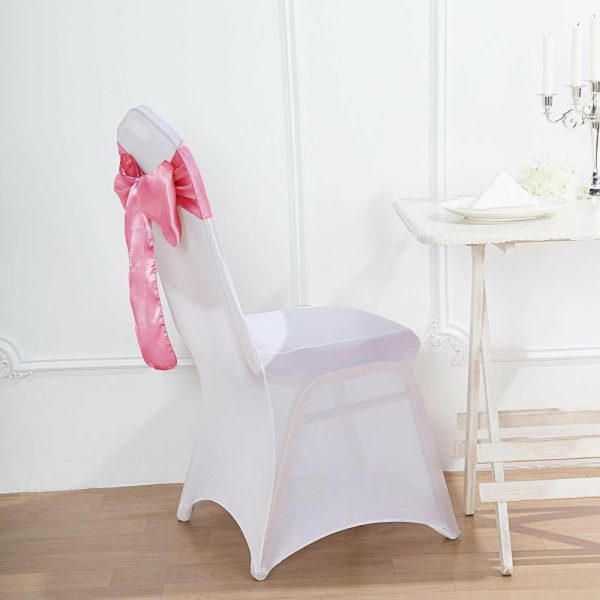 Satin Sashes |  5 Pack 6″x106″ Rose Quartz Satin Chair Sashes