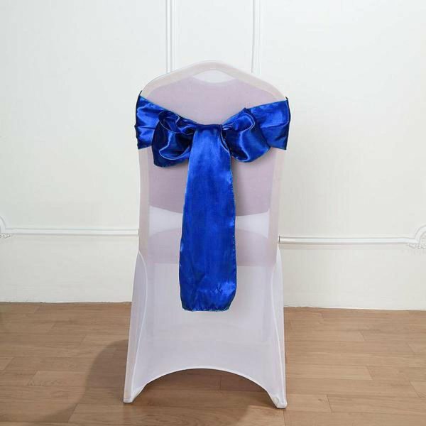 Satin Sashes |  5 Pack 6″x106″ Royal Blue Satin Chair Sashes