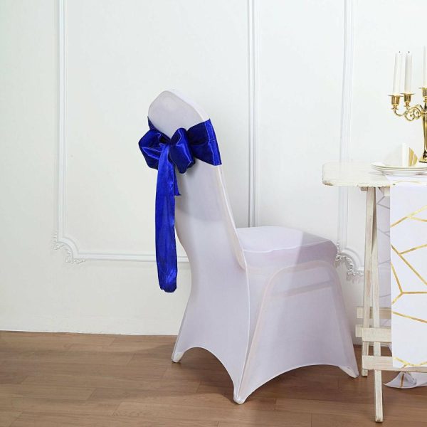 Satin Sashes |  5 Pack 6″x106″ Royal Blue Satin Chair Sashes