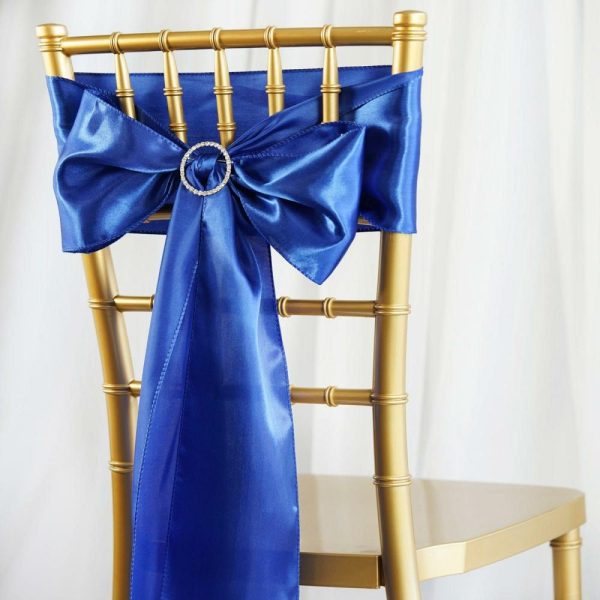 Satin Sashes |  5 Pack 6″x106″ Royal Blue Satin Chair Sashes