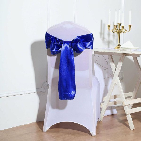 Satin Sashes |  5 Pack 6″x106″ Royal Blue Satin Chair Sashes