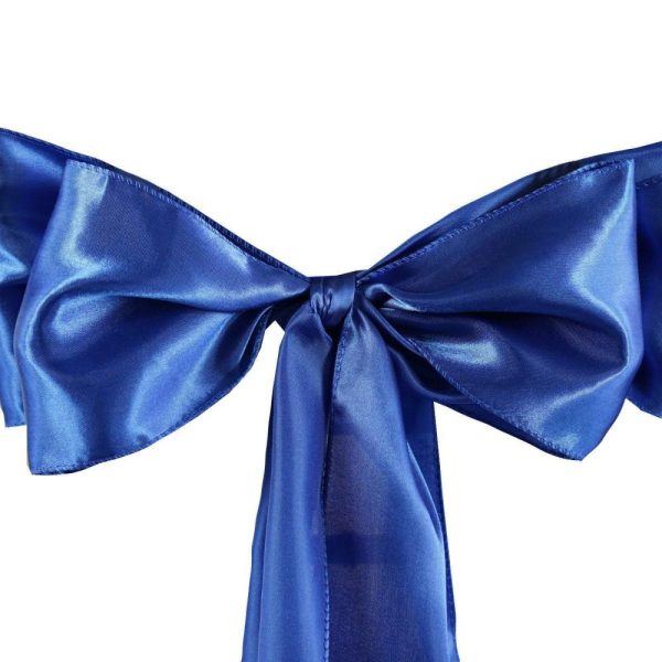 Satin Sashes |  5 Pack 6″x106″ Royal Blue Satin Chair Sashes