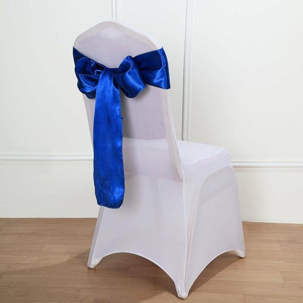 Satin Sashes |  5 Pack 6″x106″ Royal Blue Satin Chair Sashes