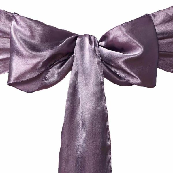 Satin Sashes |  5 Pack 6″x106″ Violet Amethyst Satin Chair Sashes