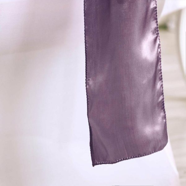 Satin Sashes |  5 Pack 6″x106″ Violet Amethyst Satin Chair Sashes