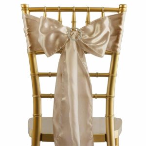 Satin Sashes |  5 Pack Nude Satin Chair Sashes 6″x106″