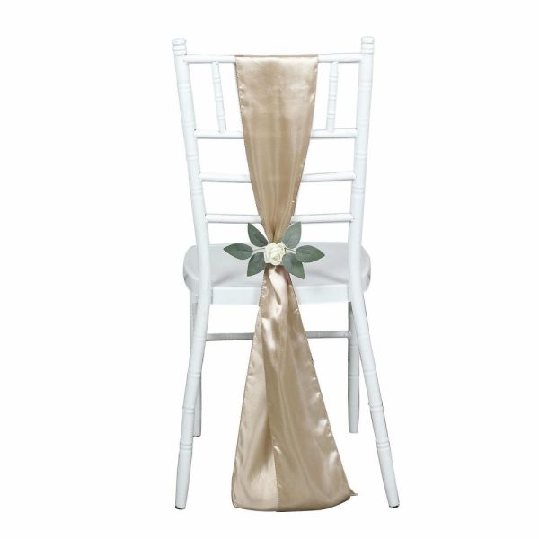 Satin Sashes |  5 Pack Nude Satin Chair Sashes 6″x106″