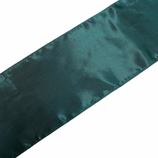 Satin Sashes |  5 Pack Peacock Teal Satin Chair Sashes – 6″x106″