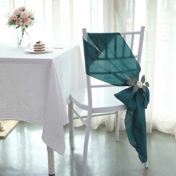 Satin Sashes |  5 Pack Peacock Teal Satin Chair Sashes – 6″x106″