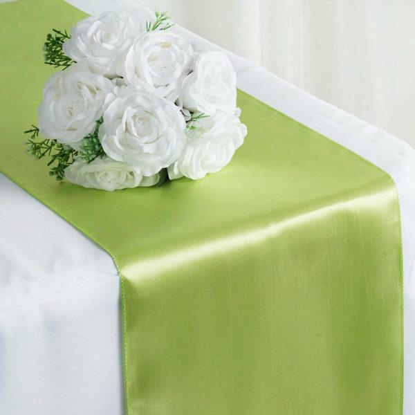 Satin & Taffeta Runners |  12″x108″ Apple Green Satin Table Runner