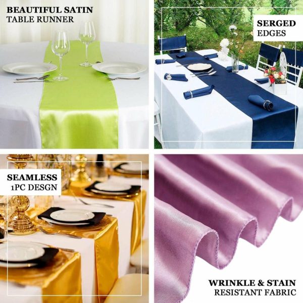 Satin & Taffeta Runners |  12″x108″ Apple Green Satin Table Runner