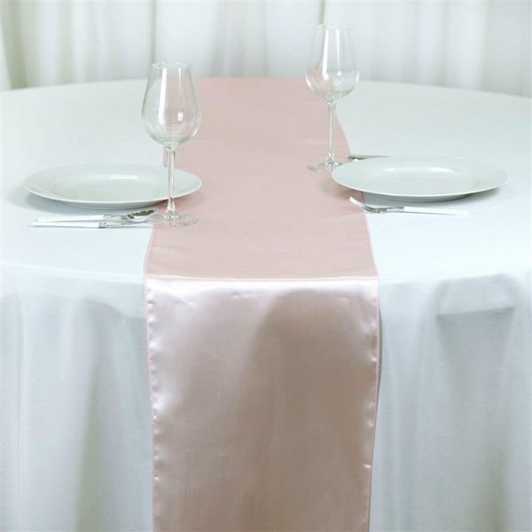 Satin & Taffeta Runners |  12″x108″ Blush Satin Table Runner