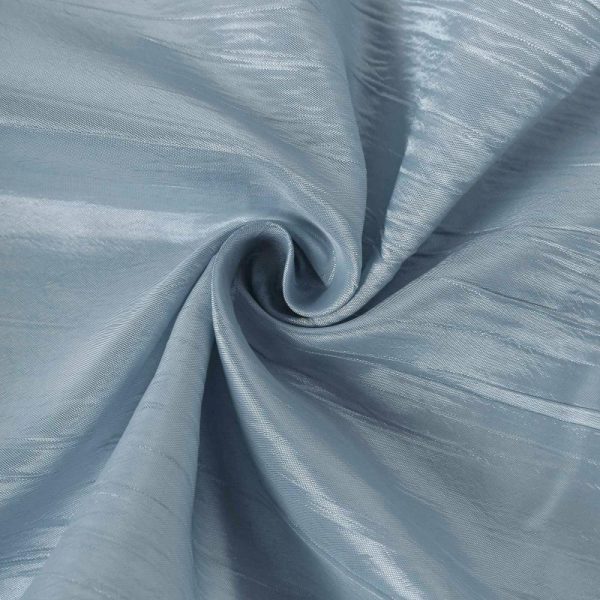 Satin & Taffeta Runners |  12″x108″ Dusty Blue Accordion Crinkle Taffeta Table Runner, Elegant Linen Runner