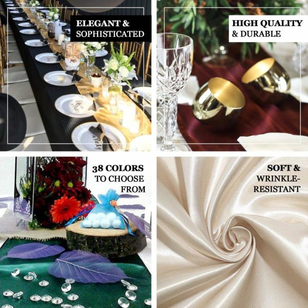 Satin & Taffeta Runners |  12″x108″ Eggplant Satin Table Runner