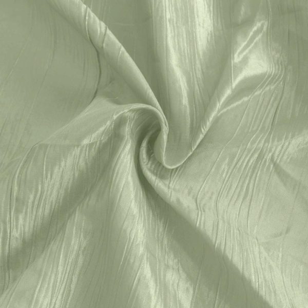 Satin & Taffeta Runners |  12″x108″ Sage Green Accordion Crinkle Taffeta Linen Table Runner