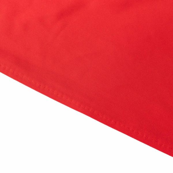 Scuba |  120″ Red Premium Scuba Wrinkle Free Round Tablecloth, Seamless Scuba Polyester Tablecloth for 5 Foot Table With Floor-Length Drop