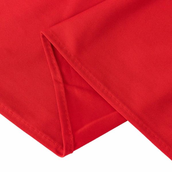 Scuba |  120″ Red Premium Scuba Wrinkle Free Round Tablecloth, Seamless Scuba Polyester Tablecloth for 5 Foot Table With Floor-Length Drop