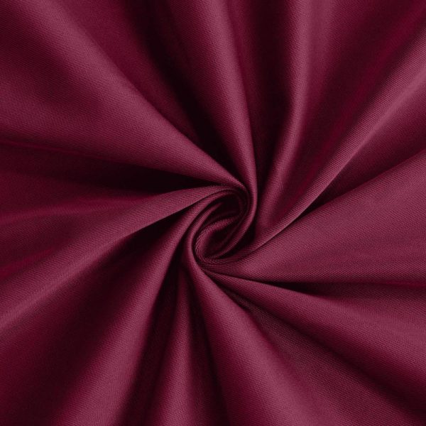 Scuba |  132″ Burgundy Premium Scuba Wrinkle Free Round Tablecloth, Seamless Scuba Polyester Tablecloth for 6 Foot Table With Floor-Length Drop