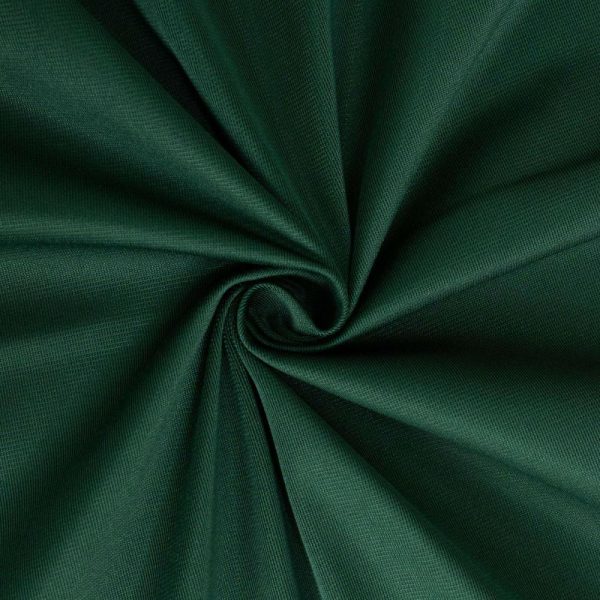 Scuba |  132″ Hunter Emerald Green Premium Scuba Wrinkle Free Round Tablecloth, Seamless Scuba Polyester Tablecloth for 6 Foot Table With Floor-Length Drop