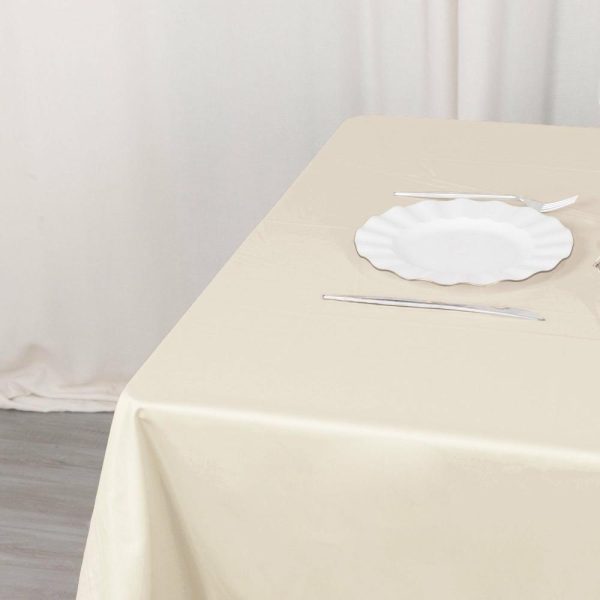 Scuba |  54″ Beige Premium Scuba Wrinkle Free Square Tablecloth, Seamless Scuba Polyester Tablecloth