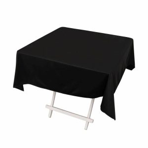 Scuba |  54″ Black Premium Scuba Wrinkle Free Square Tablecloth, Seamless Scuba Polyester Tablecloth