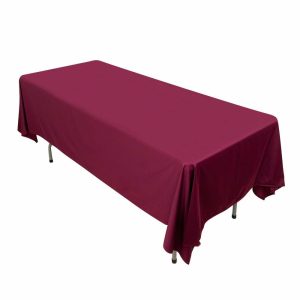 Scuba |  60″x102″ Burgundy Premium Scuba Wrinkle Free Rectangular Tablecloth, Seamless Scuba Polyester Tablecloth