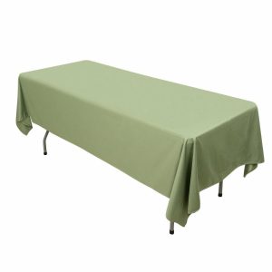 Scuba |  60″x102″ Dusty Sage Green Premium Scuba Wrinkle Free Rectangular Tablecloth, Seamless Scuba Polyester Tablecloth