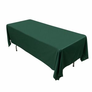 Scuba |  60″x102″ Hunter Emerald Green Premium Scuba Wrinkle Free Rectangular Tablecloth, Seamless Scuba Polyester Tablecloth