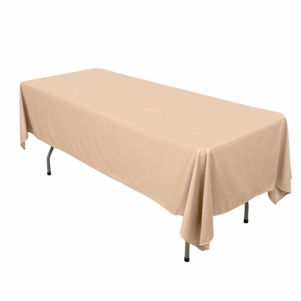 Scuba |  60″x102″ Nude Premium Scuba Wrinkle Free Rectangular Tablecloth, Seamless Scuba Polyester Tablecloth