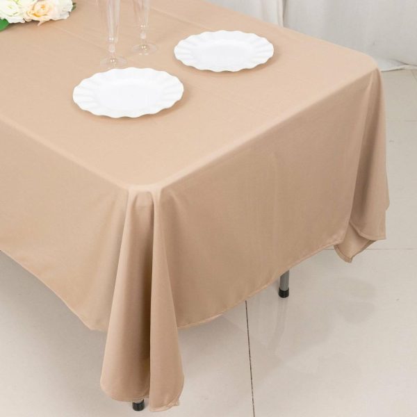 Scuba |  60″x102″ Nude Premium Scuba Wrinkle Free Rectangular Tablecloth, Seamless Scuba Polyester Tablecloth