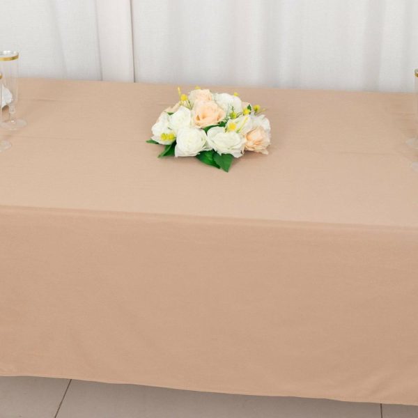 Scuba |  60″x102″ Nude Premium Scuba Wrinkle Free Rectangular Tablecloth, Seamless Scuba Polyester Tablecloth