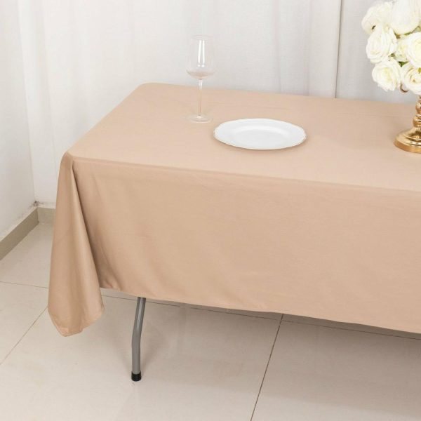 Scuba |  60″x102″ Nude Premium Scuba Wrinkle Free Rectangular Tablecloth, Seamless Scuba Polyester Tablecloth