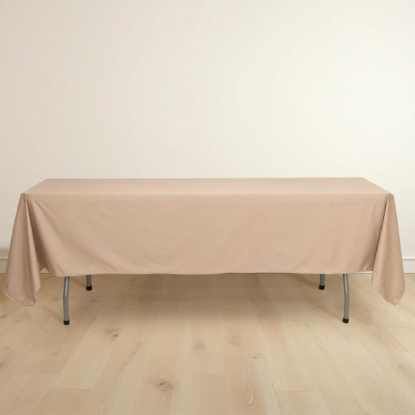 Scuba |  60″x102″ Nude Premium Scuba Wrinkle Free Rectangular Tablecloth, Seamless Scuba Polyester Tablecloth