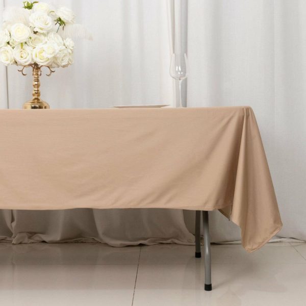 Scuba |  60″x102″ Nude Premium Scuba Wrinkle Free Rectangular Tablecloth, Seamless Scuba Polyester Tablecloth