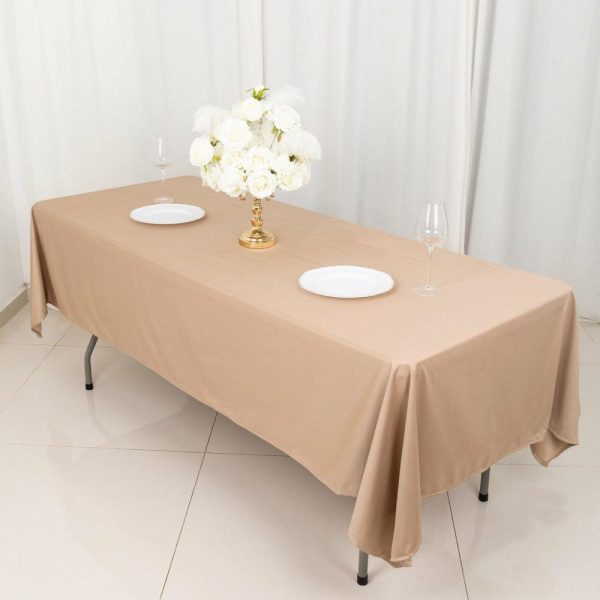 Scuba |  60″x102″ Nude Premium Scuba Wrinkle Free Rectangular Tablecloth, Seamless Scuba Polyester Tablecloth